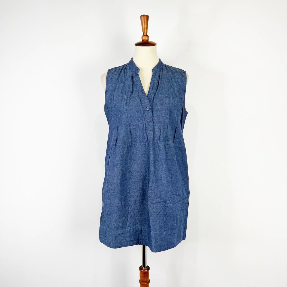 WD.NY dress blue chambray denim sleeveless dress Size Medium